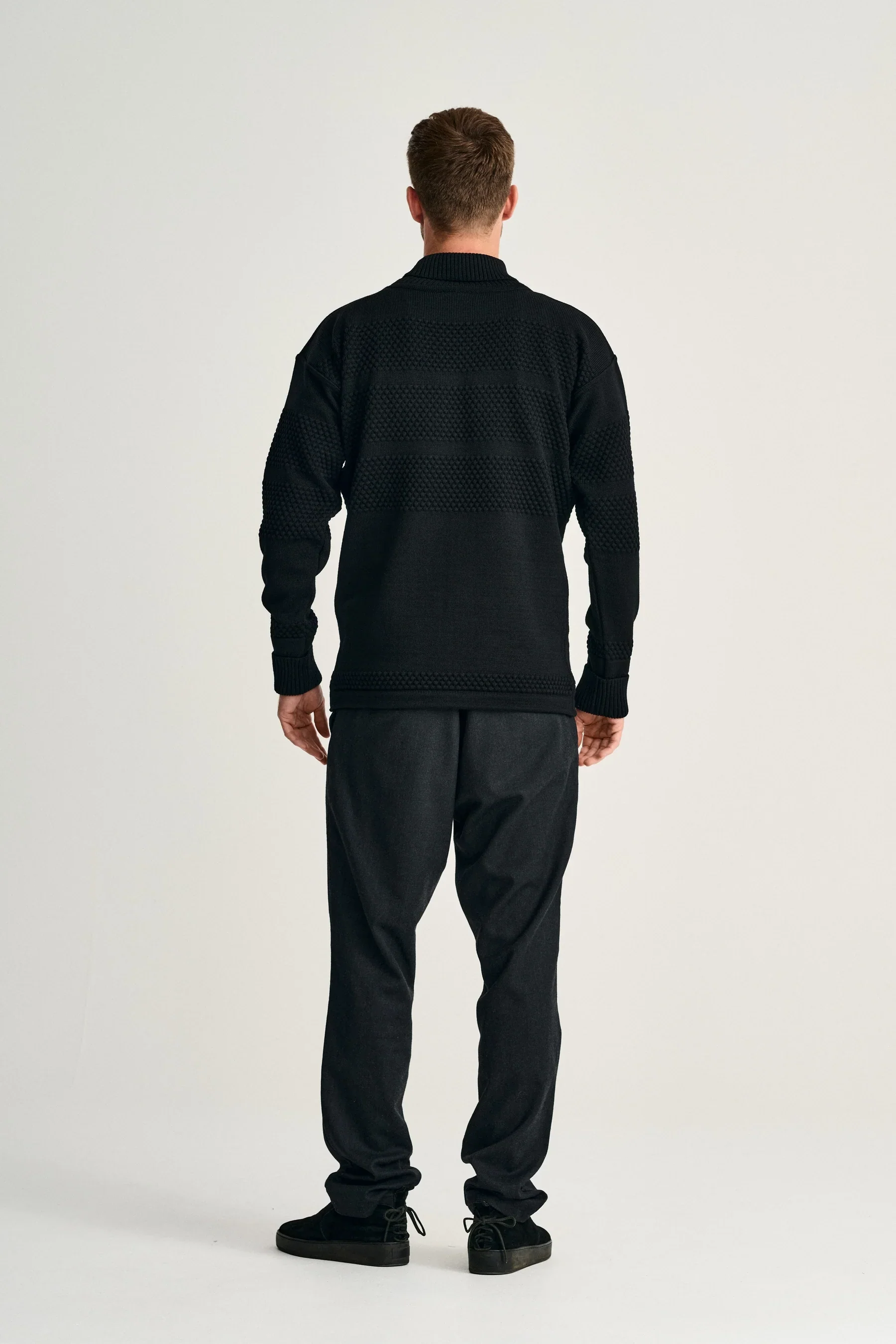 FISHERMAN sweater | høj hals, black void - Image 3