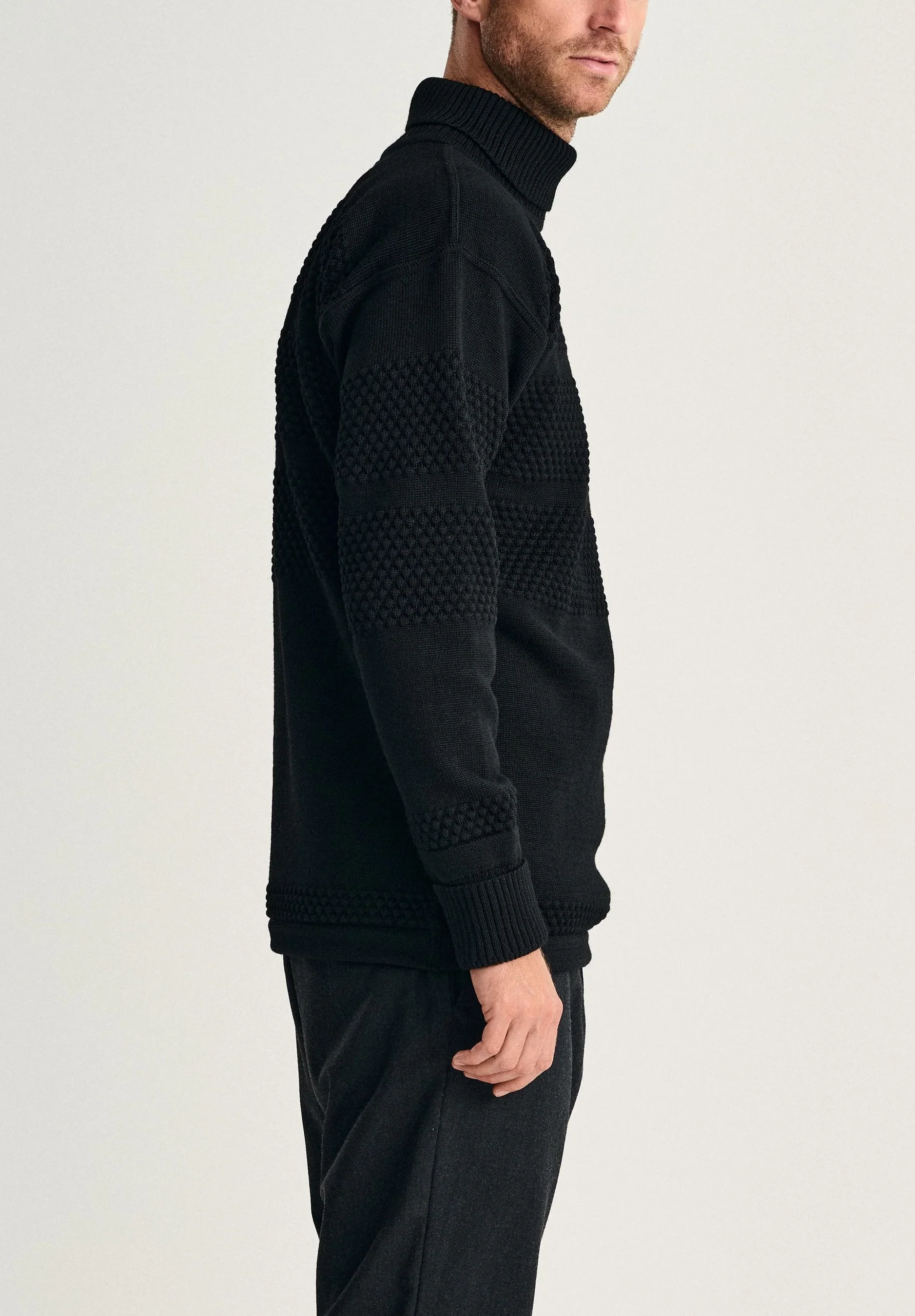 FISHERMAN sweater | høj hals, black void - Image 5