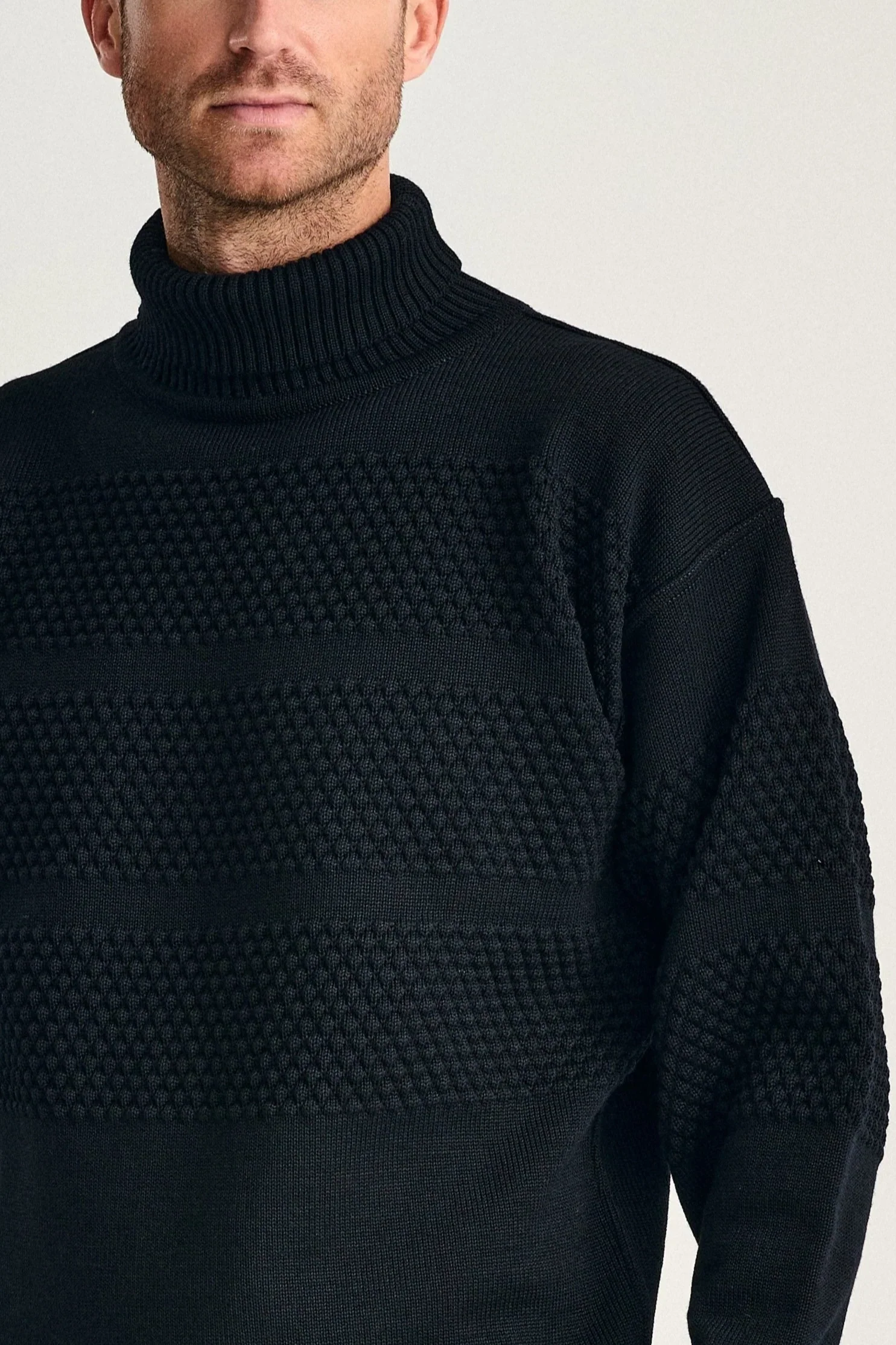 FISHERMAN sweater | høj hals, navy blue - Image 4