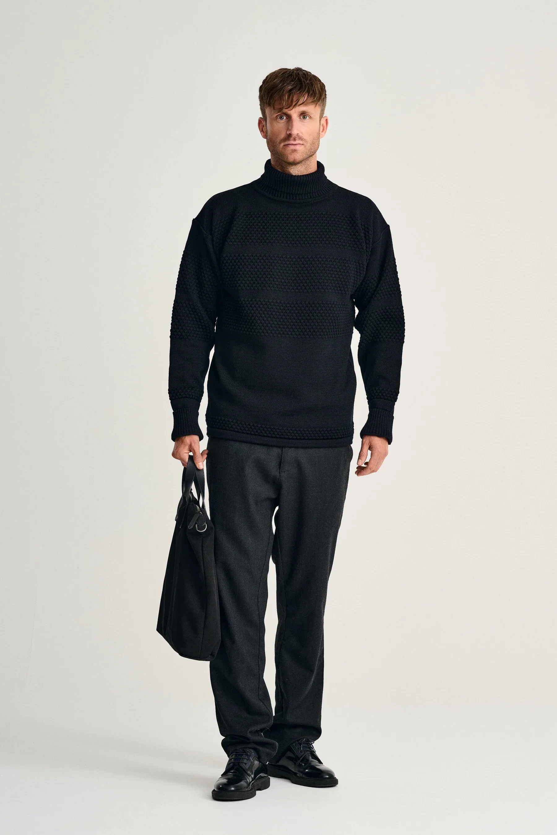 FISHERMAN sweater | høj hals, navy blue - Image 6