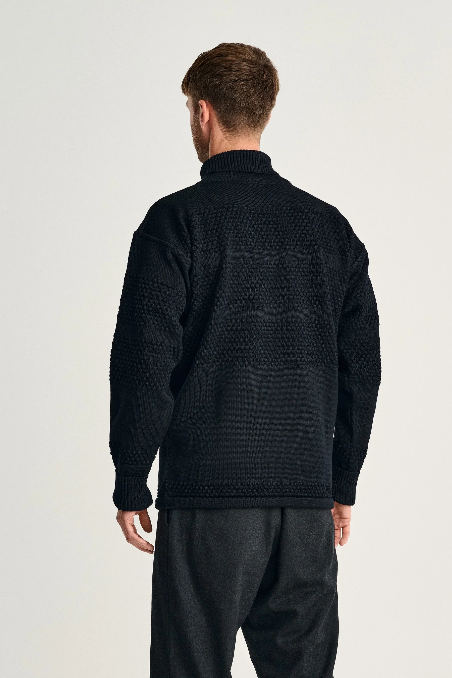 FISHERMAN sweater | høj hals, navy blue - Image 7