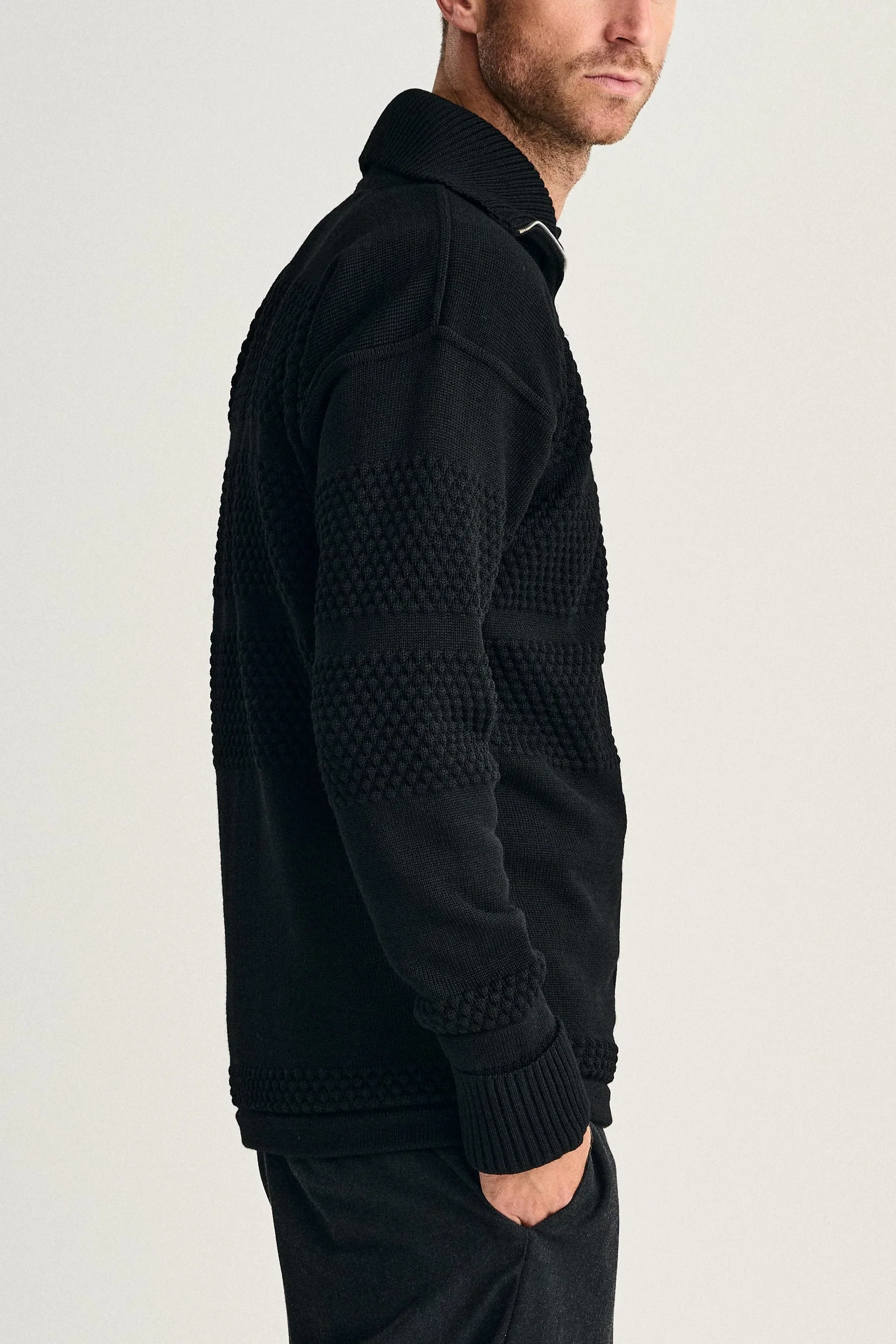 FISHERMAN full zip | lang lynlås, black void - Image 4