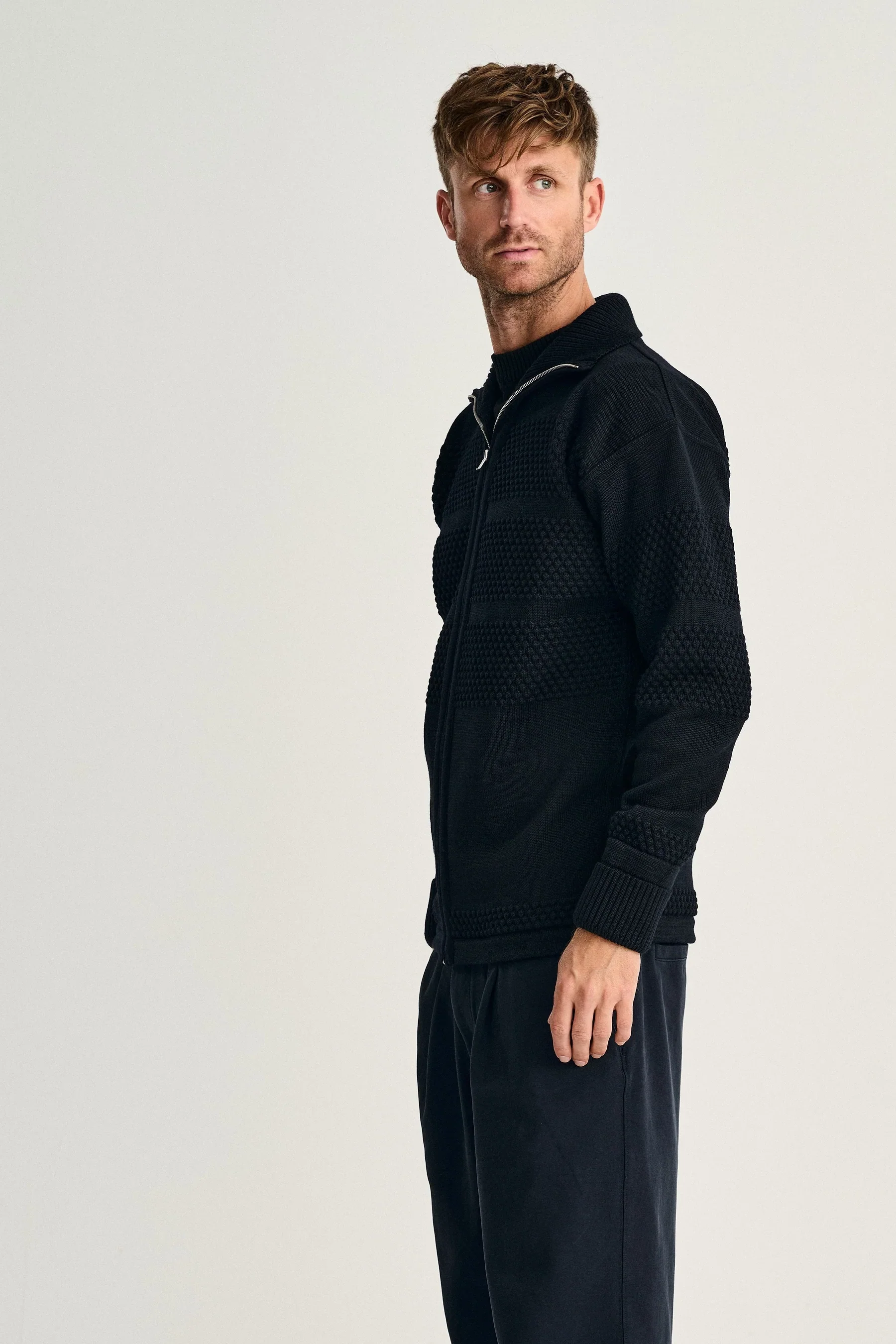 FISHERMAN full zip | lang lynlås, navy blue - Image 5