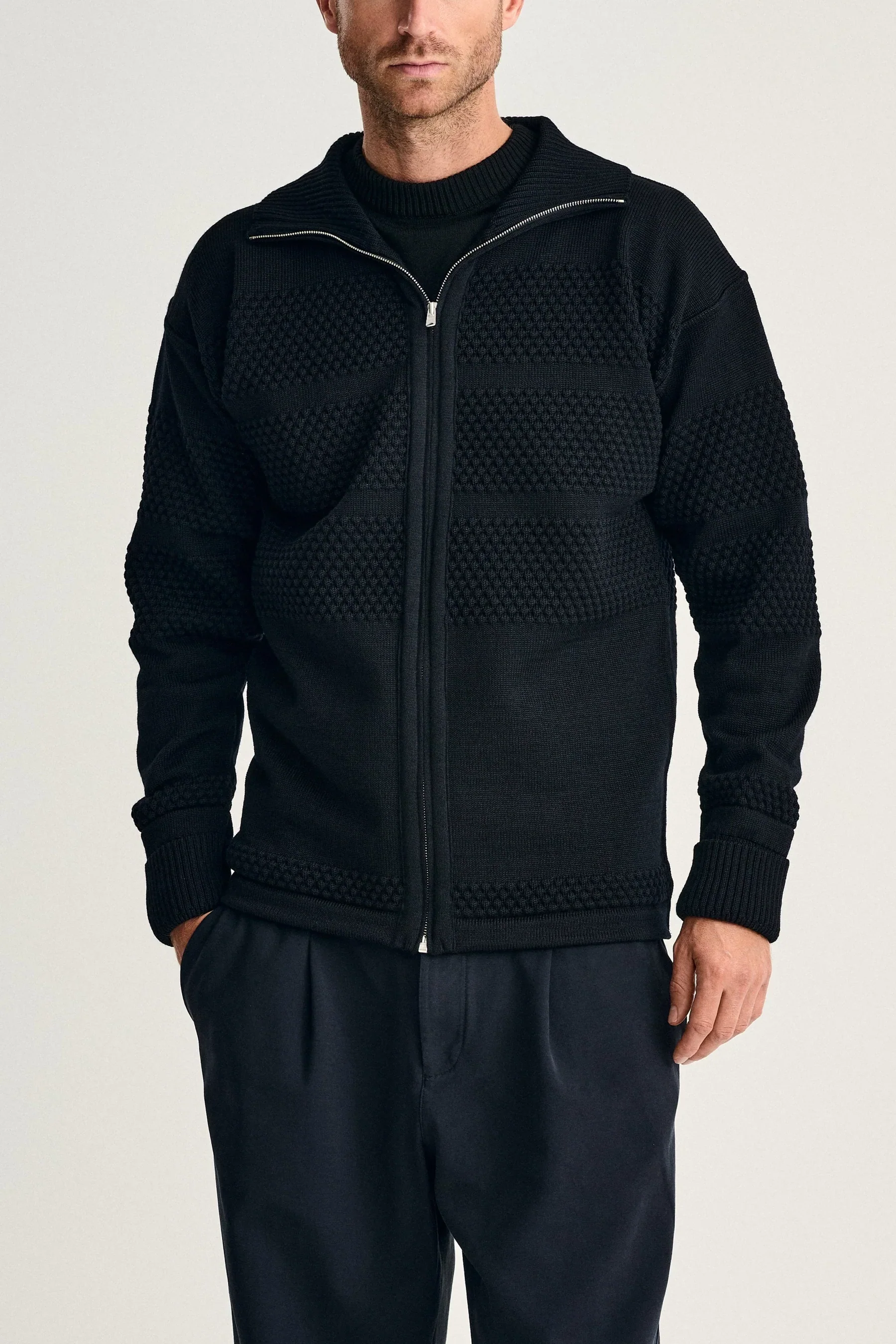 FISHERMAN full zip | lang lynlås, navy blue - Image 6