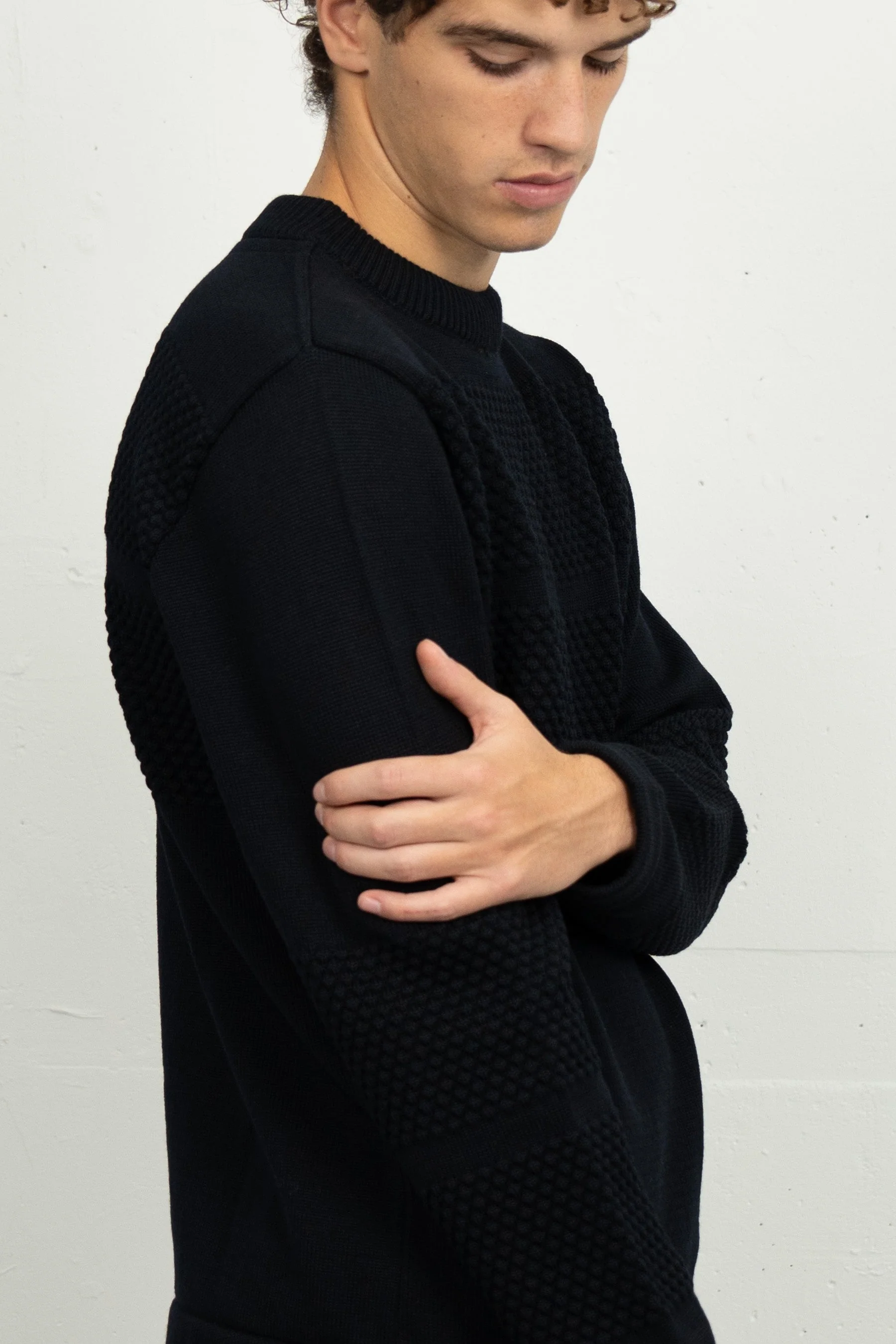 FISHERMAN-III sweater | høj hals, navy blue II - Image 3