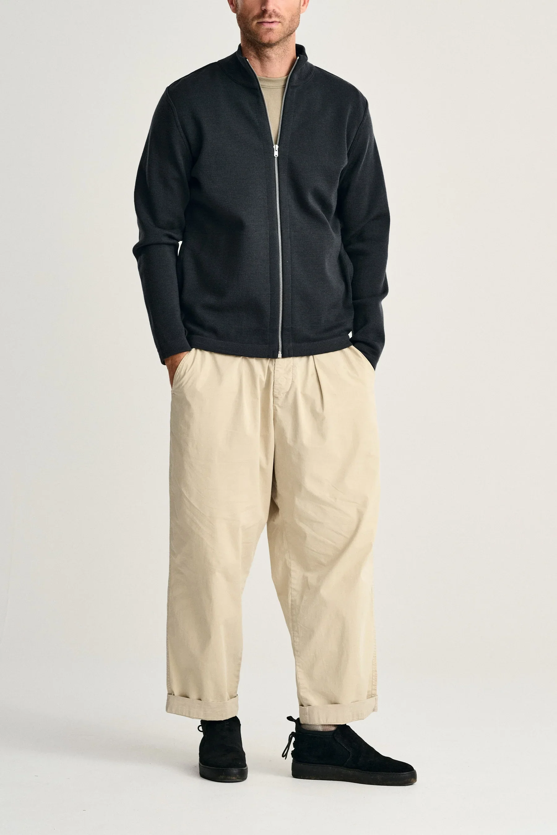 NAVAL full zip | lang lynlås, molten grey - Image 4