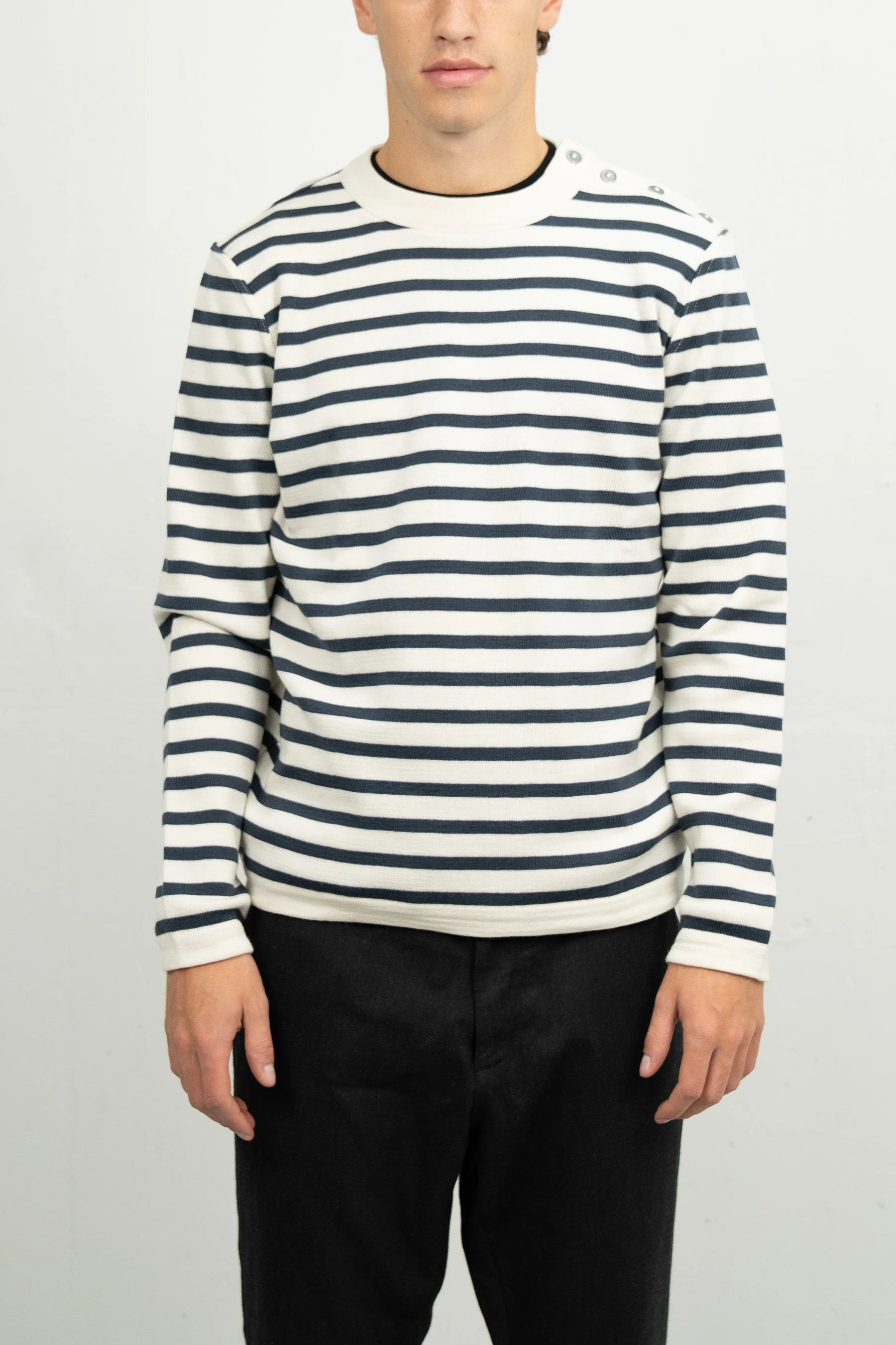 NAVAL crew neck | rund hals, natural white / shadow blue - Image 3