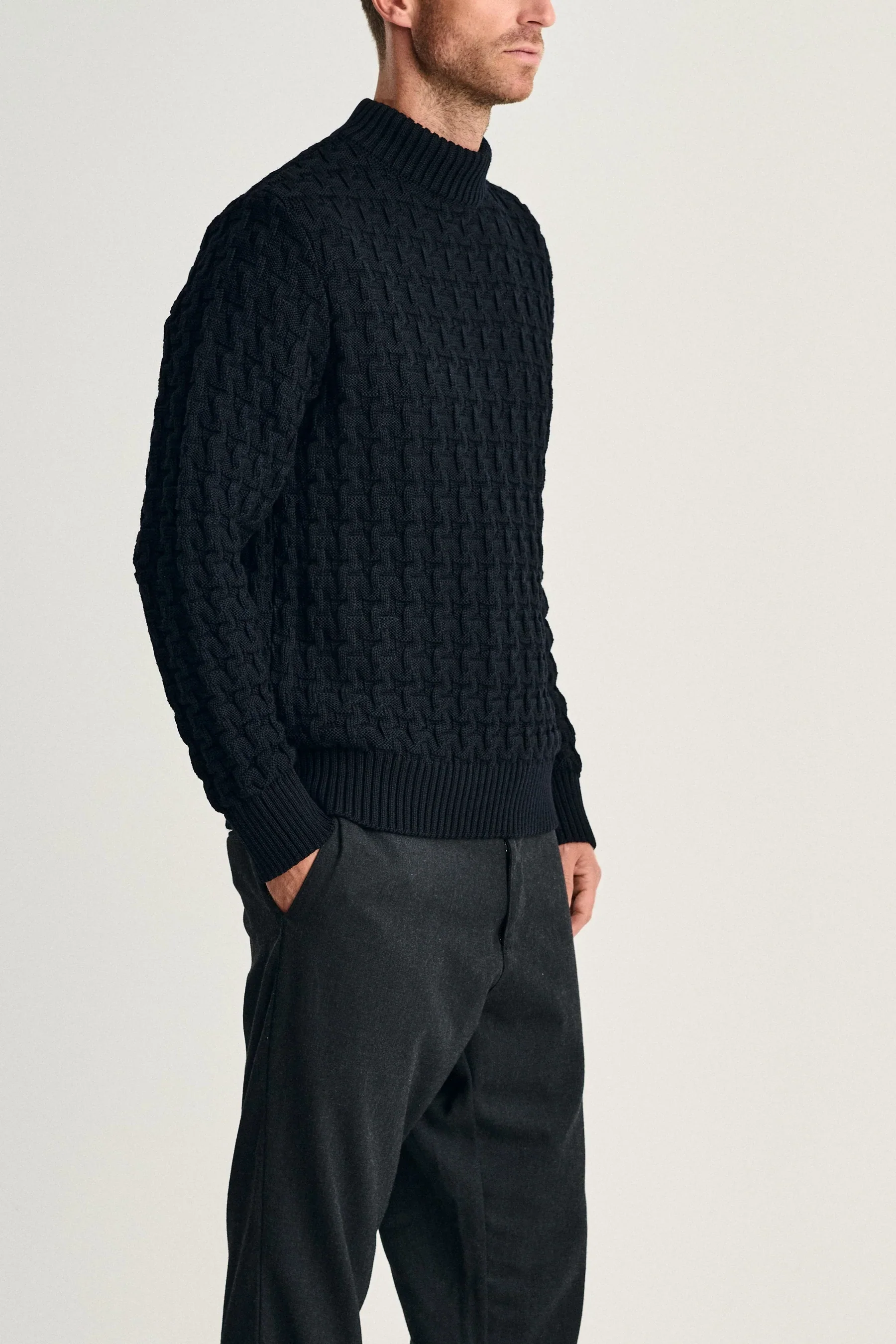 STARK-III sweater | høj hals, navy blue II - Image 4