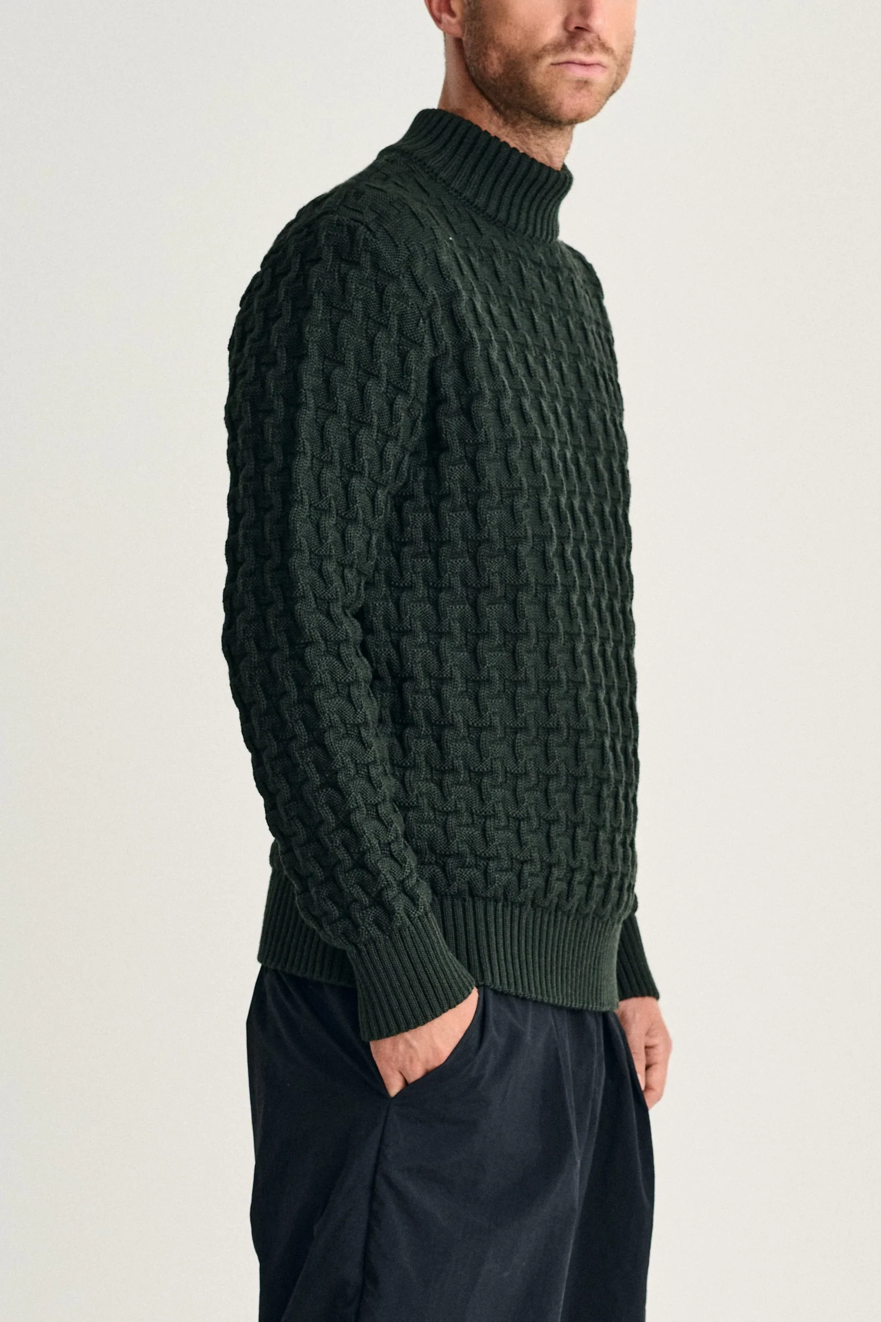 STARK-III sweater | høj hals, dark forest green - Image 3