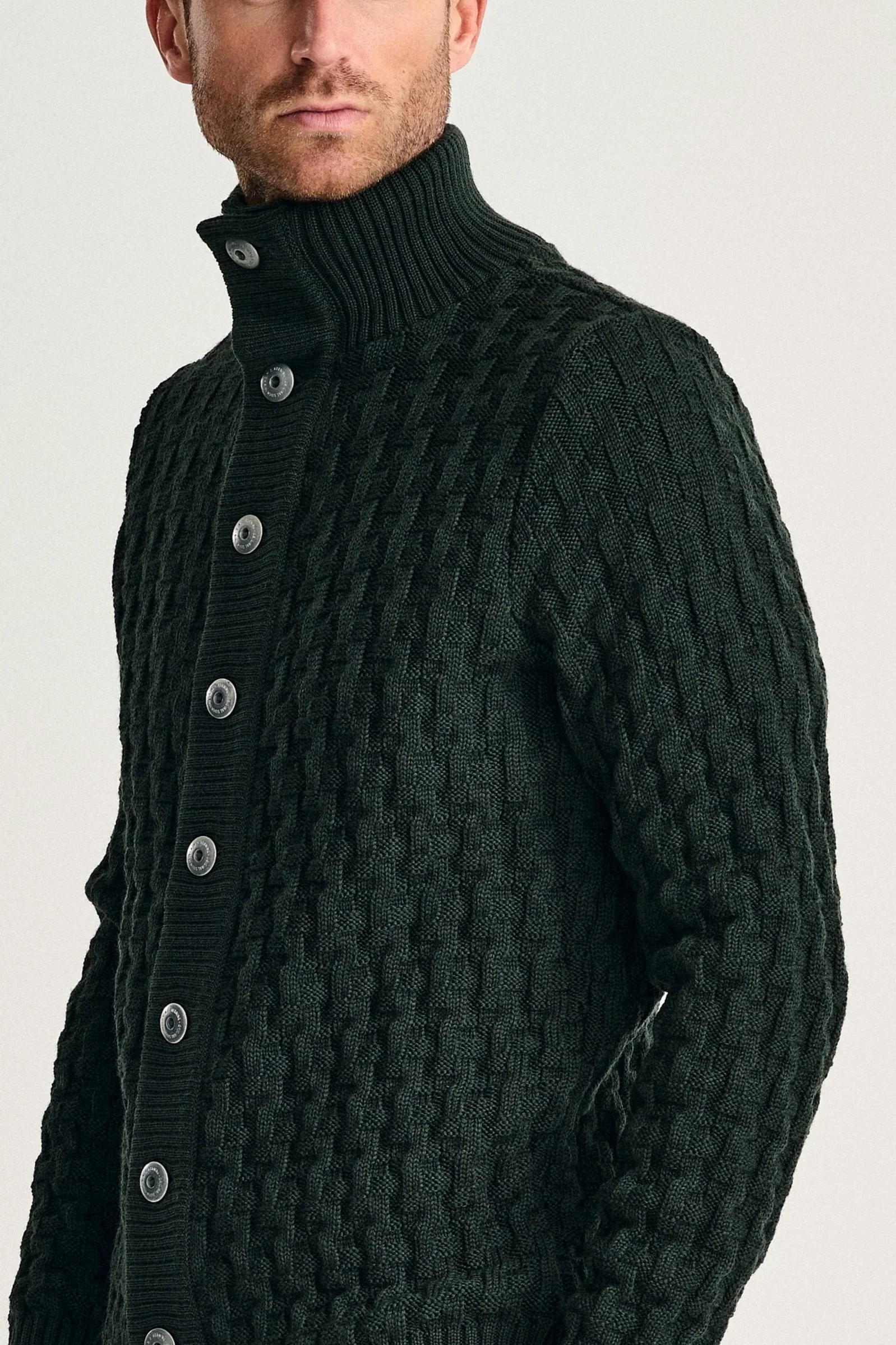 STARK cardigan, dark forest green - Image 3