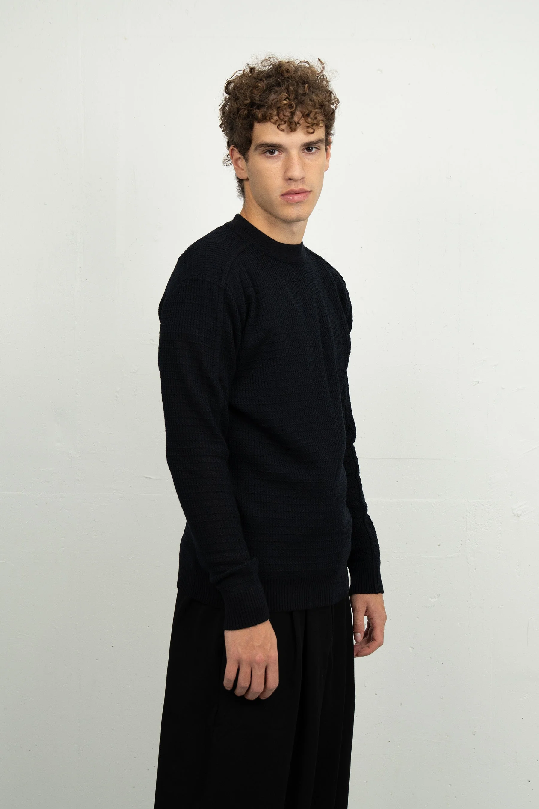 ROENTGEN-II crew neck | rund hals, navy blue II - Image 3