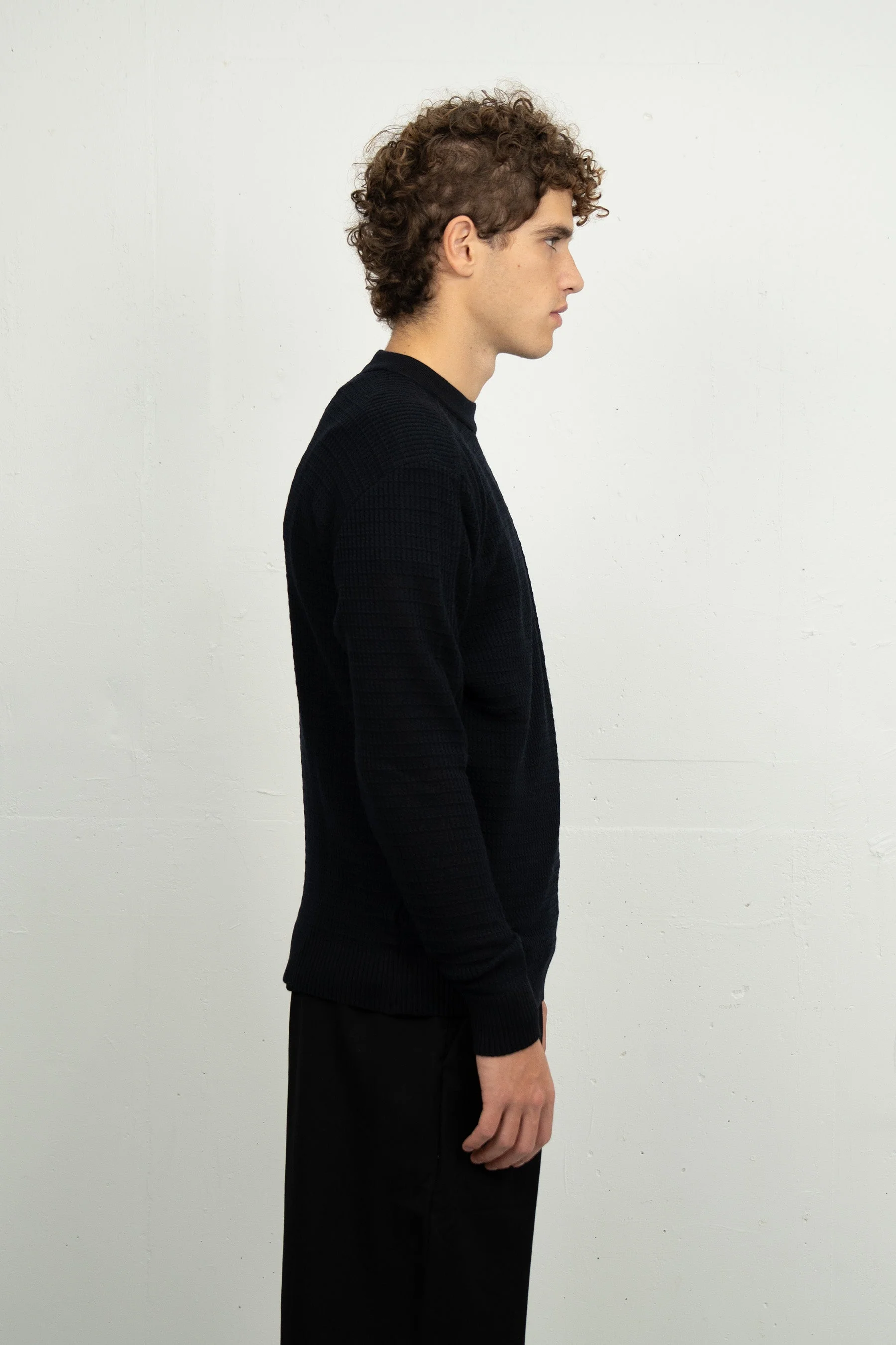 ROENTGEN-II crew neck | rund hals, navy blue II - Image 4