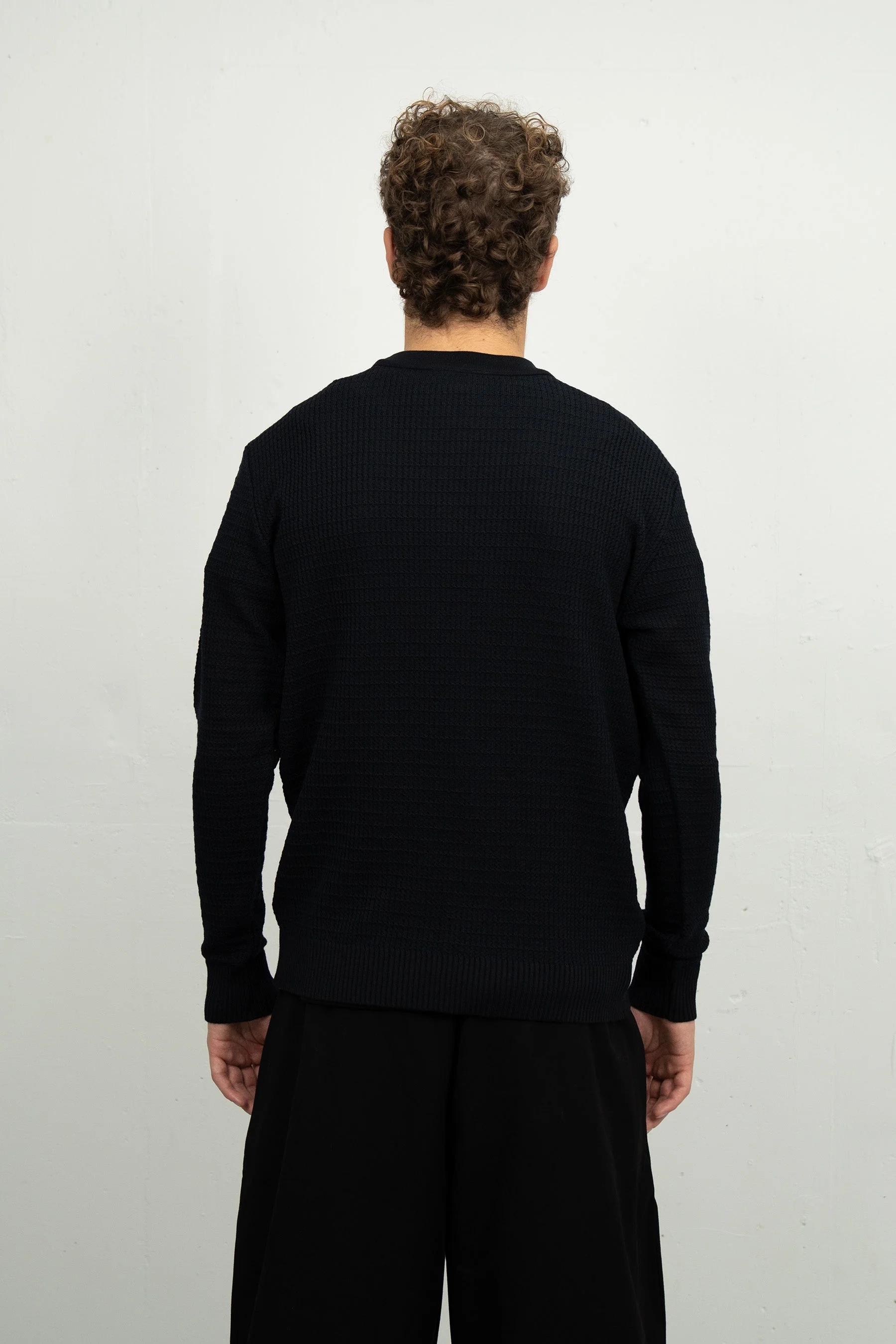 ROENTGEN-II crew neck | rund hals, navy blue II - Image 5