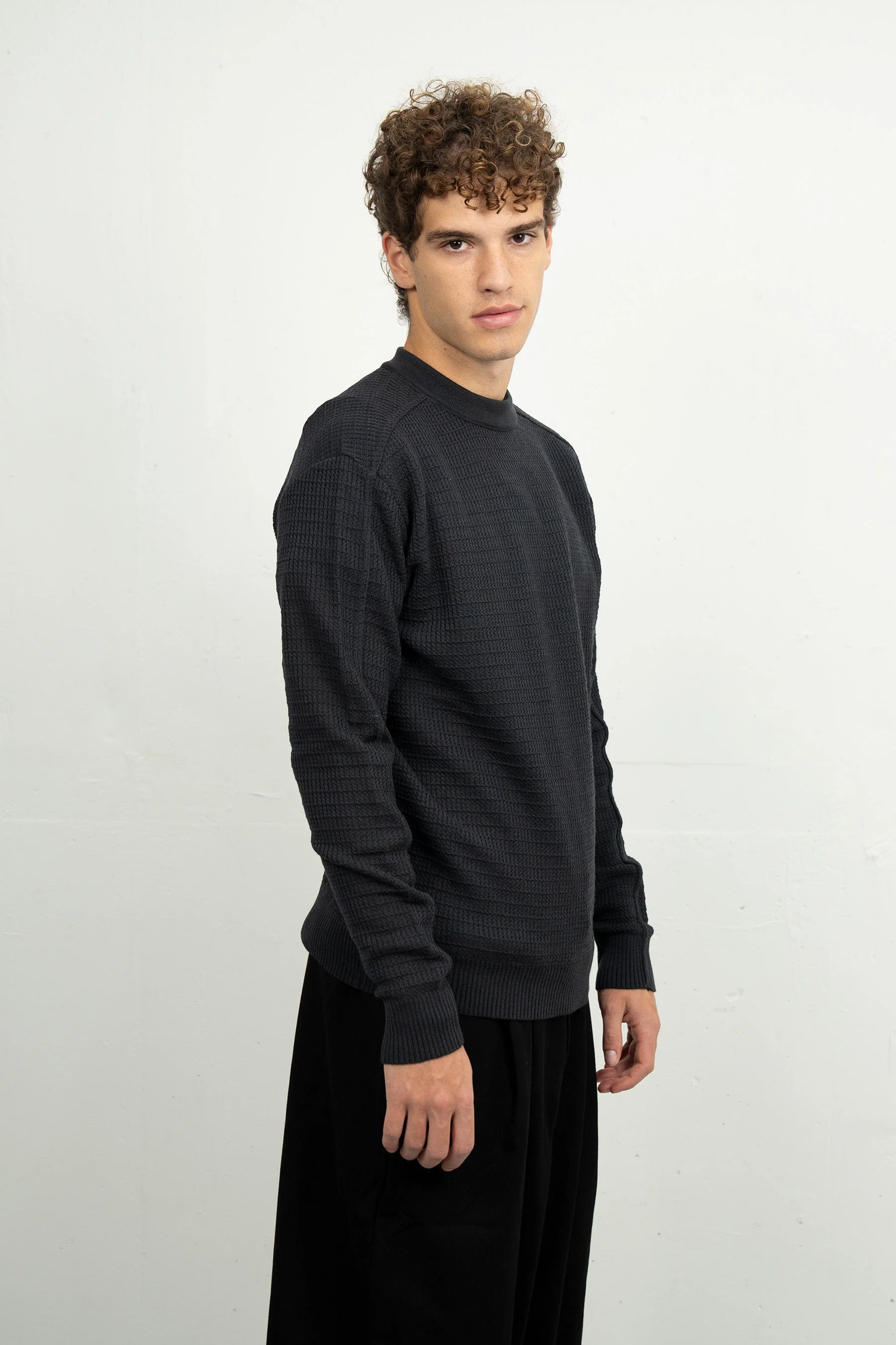 ROENTGEN-II crew neck | rund hals, molten grey (f) - Image 5