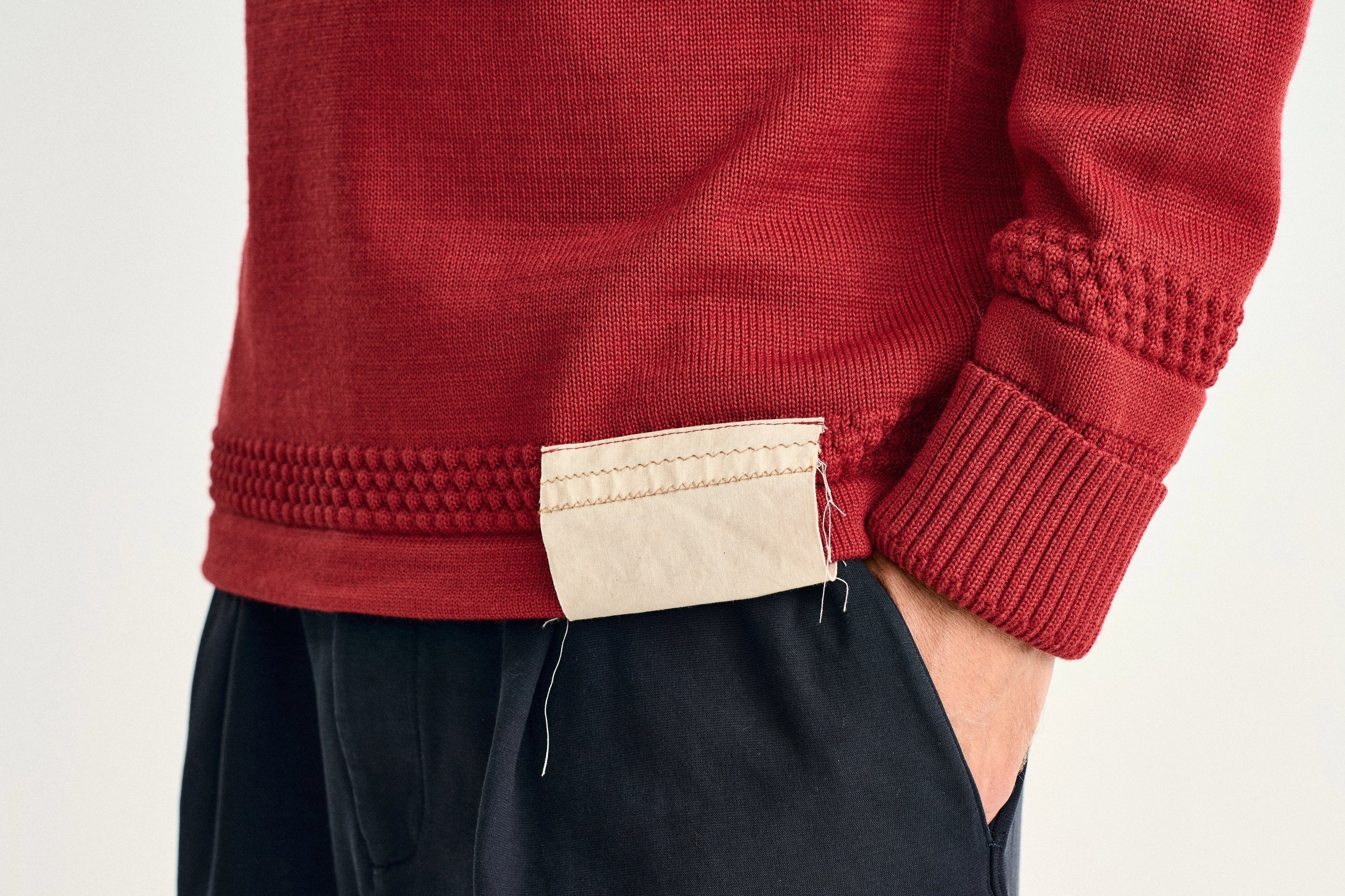 FISHERMAN sweater | høj hals, dannebrog red, OB Edition - Image 3