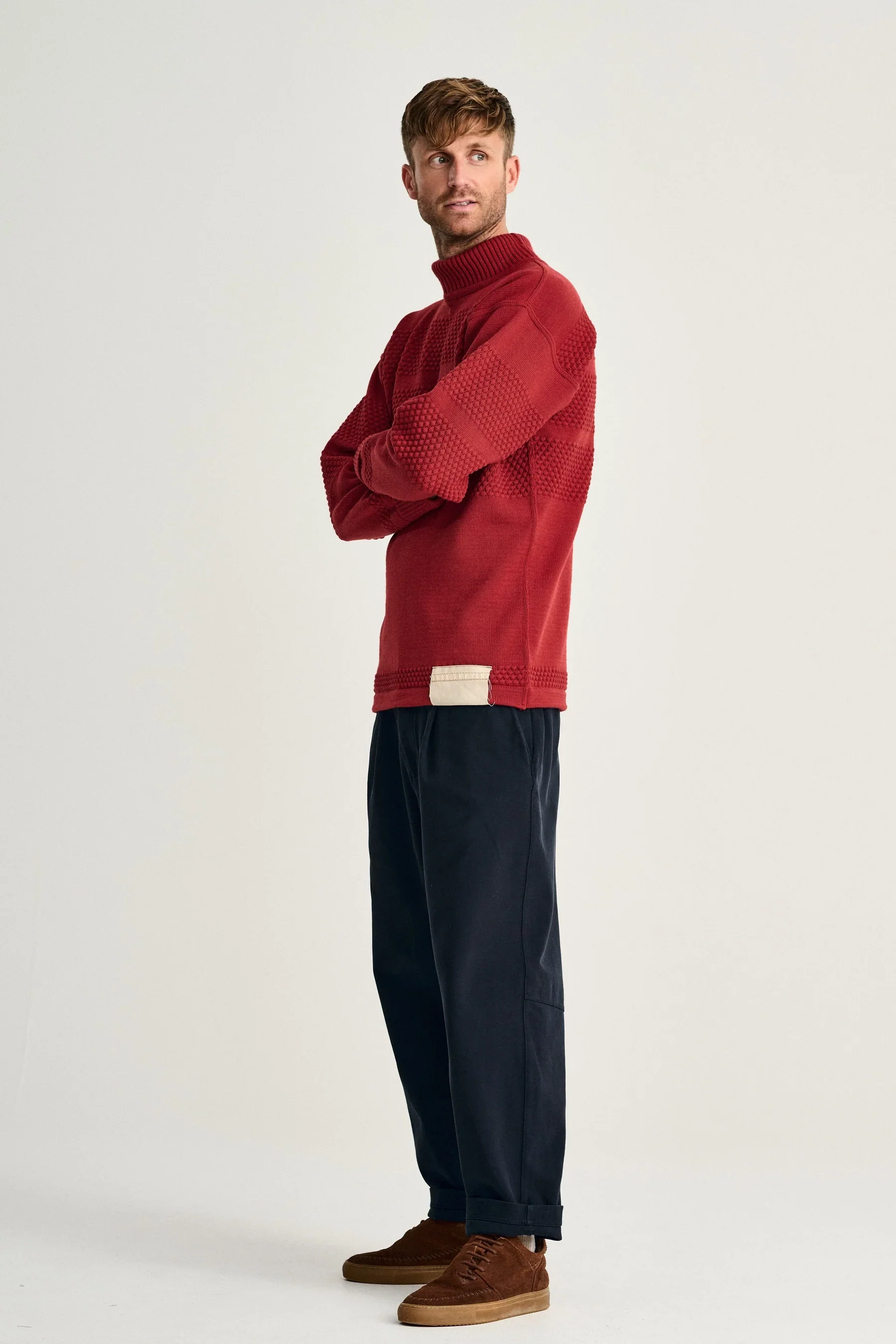 FISHERMAN sweater | høj hals, dannebrog red, OB Edition - Image 5