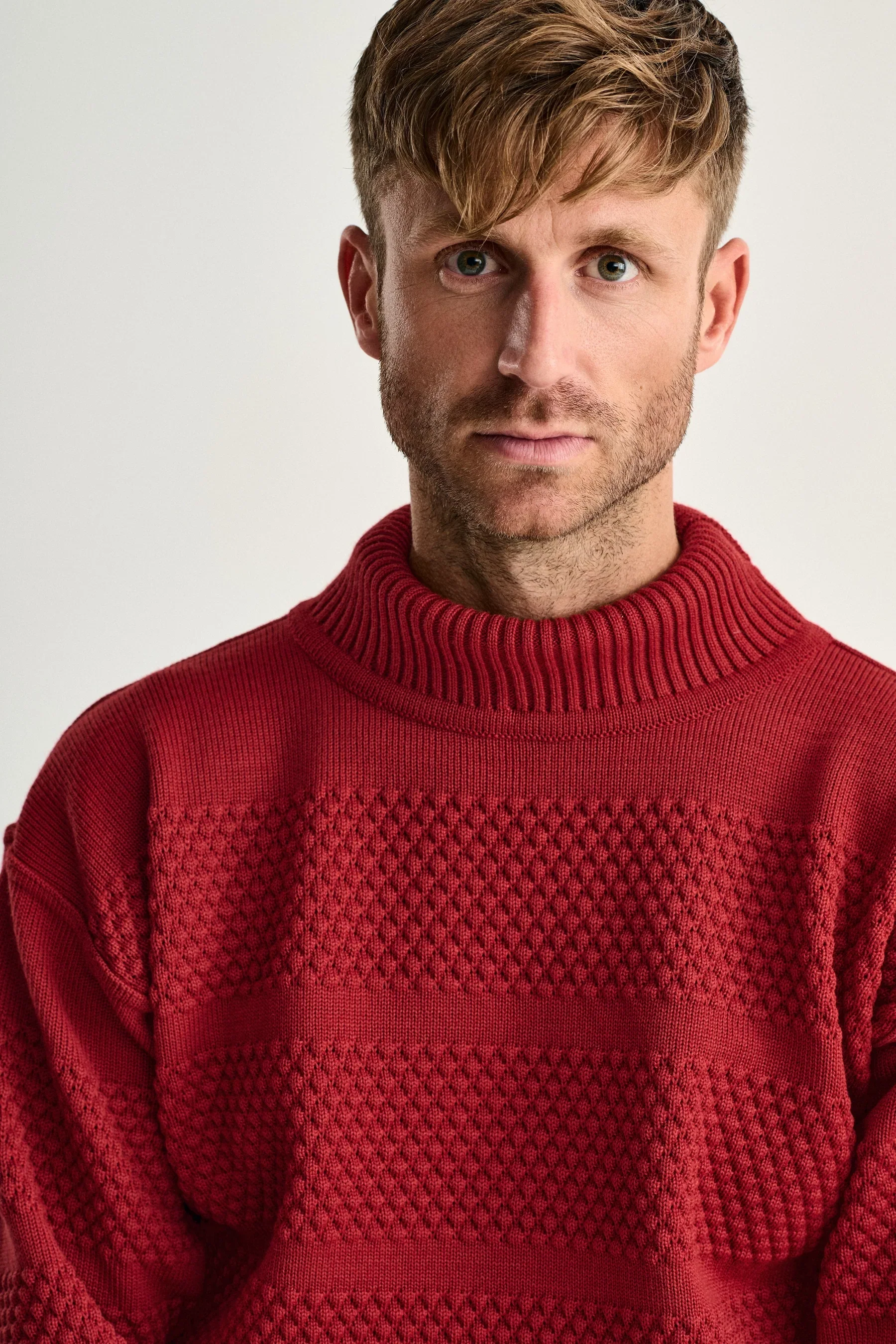 FISHERMAN sweater | høj hals, dannebrog red, OB Edition - Image 7
