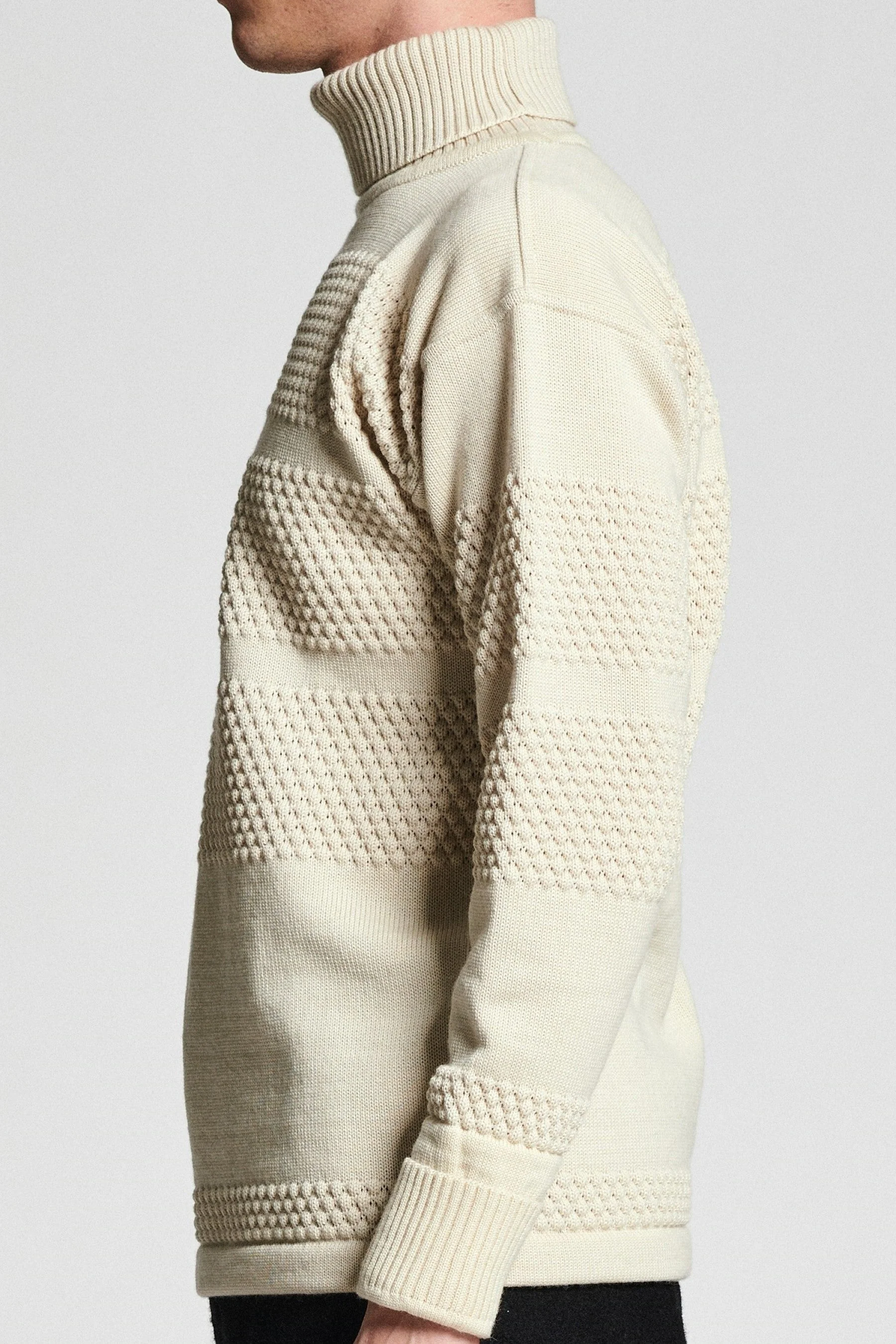 FISHERMAN sweater | høj hals, natural white - Image 3