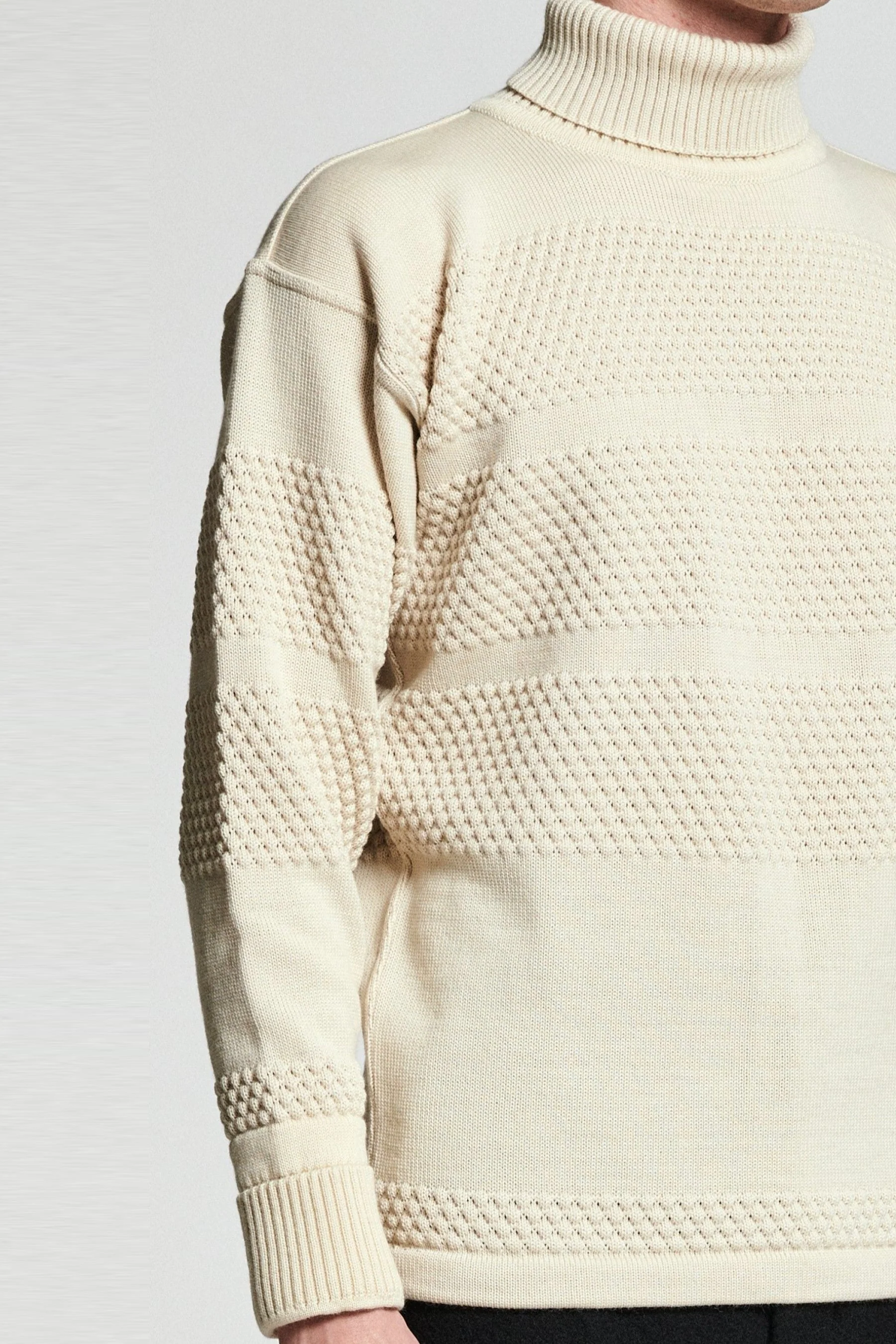 FISHERMAN sweater | høj hals, natural white - Image 4
